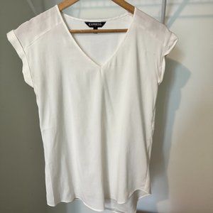 Short Sleeved Off-White Express Blouse